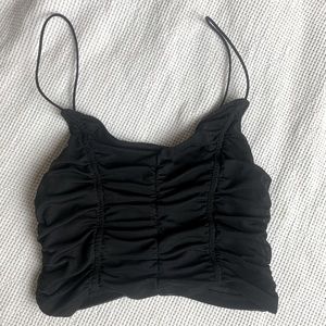 Black ruched crop Top
